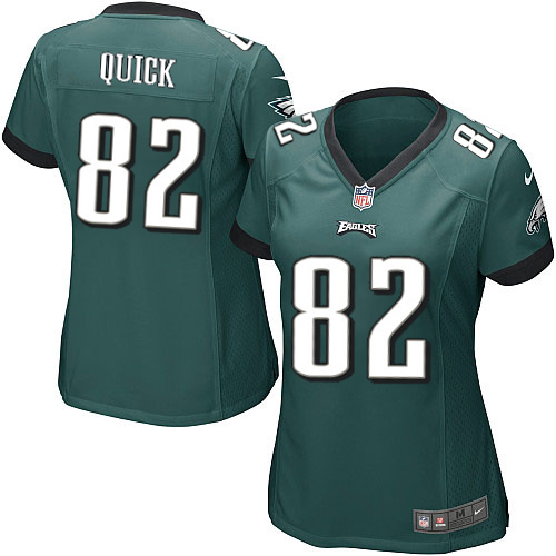 Women's Game Mike Quick Nike Jersey Midnight Green Home - #82 NFL Philadelphia Eagles